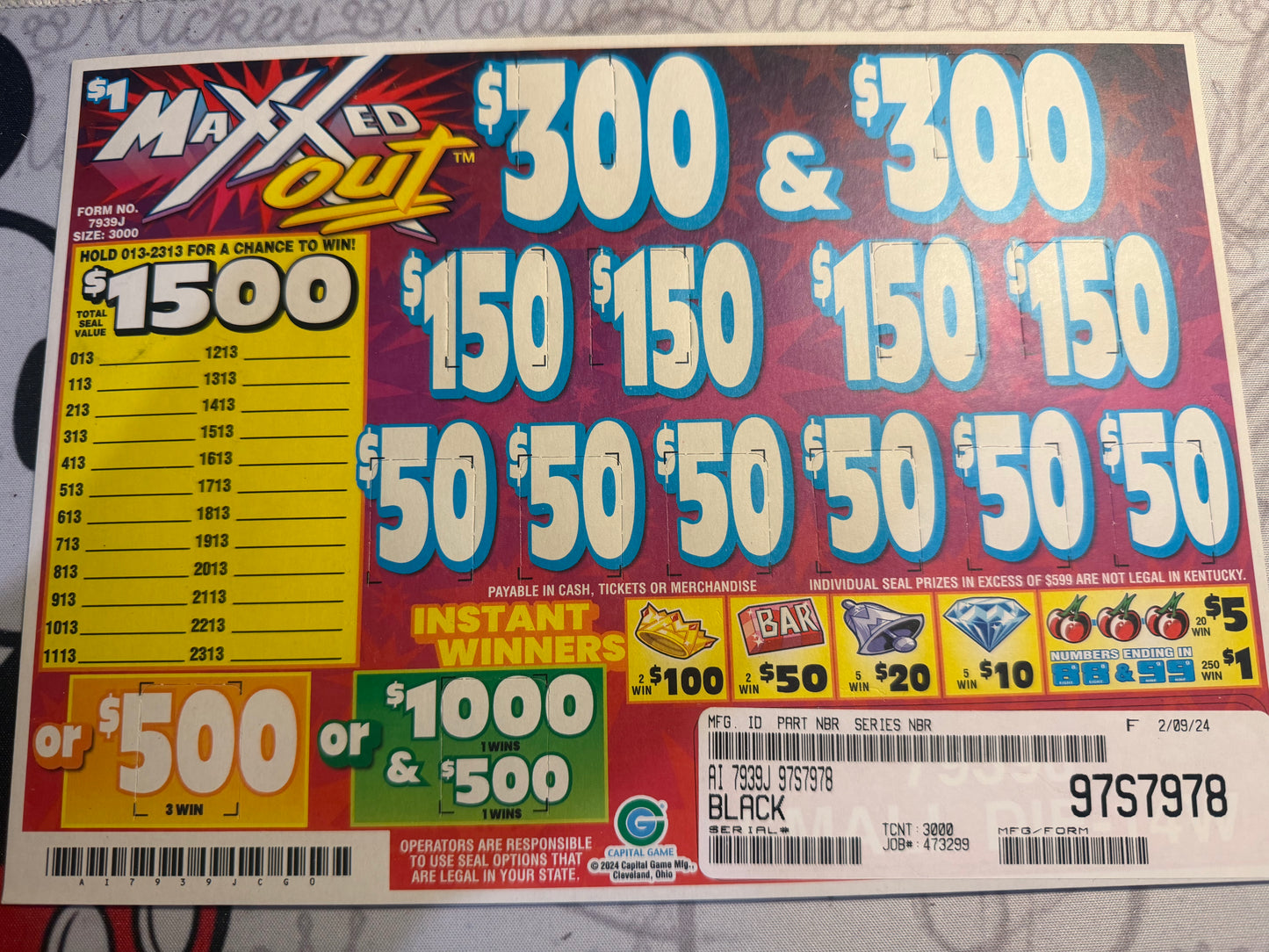 MaXXed out sn 97S7978