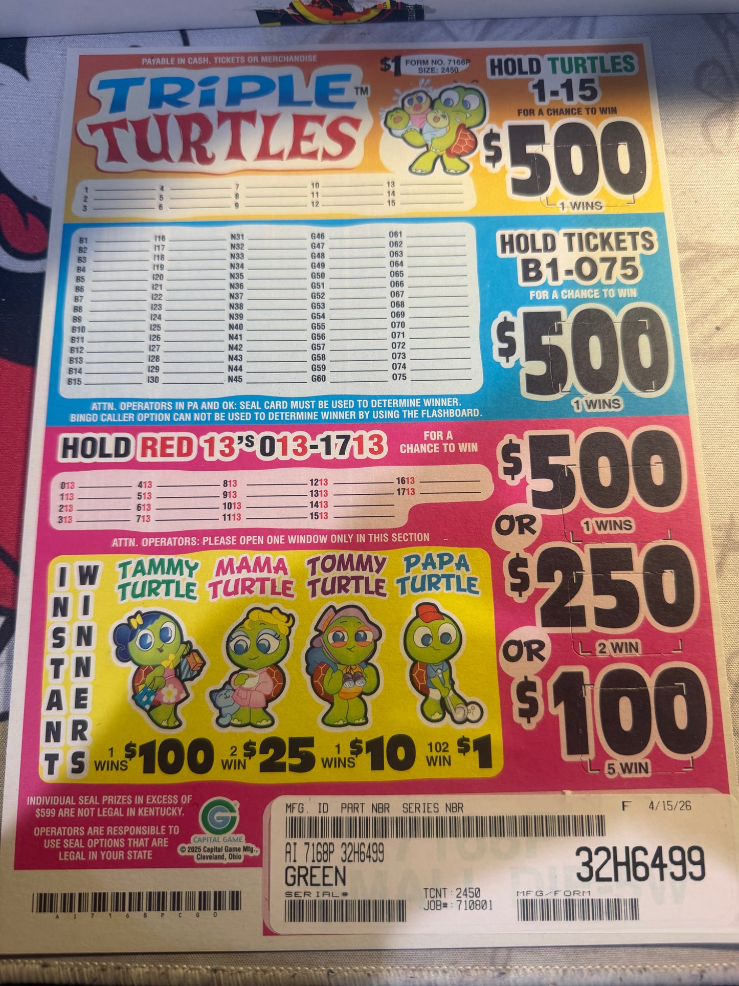 Triple Turtles sn 32H6499
