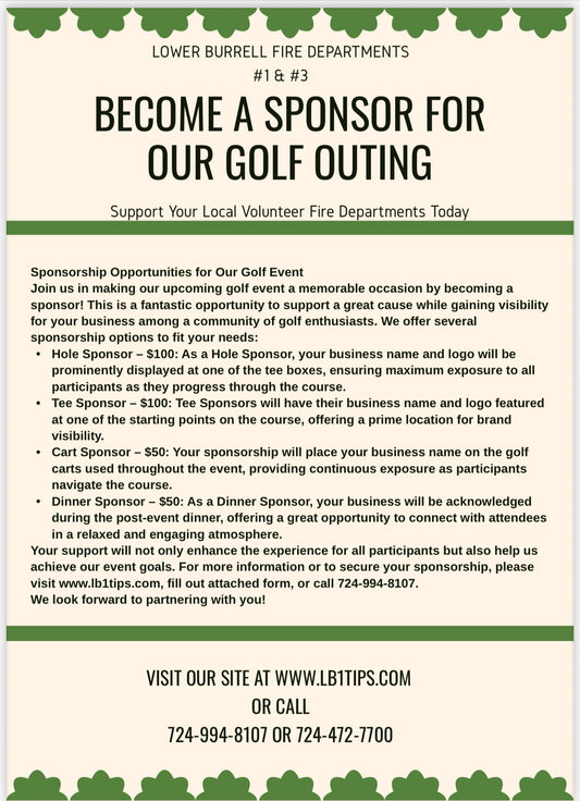 Sponsorship For Golf Outing