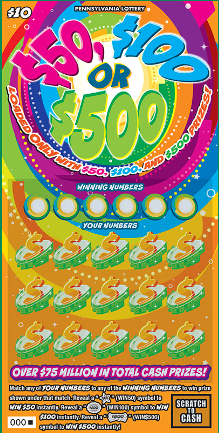 Book of $10 scratchers