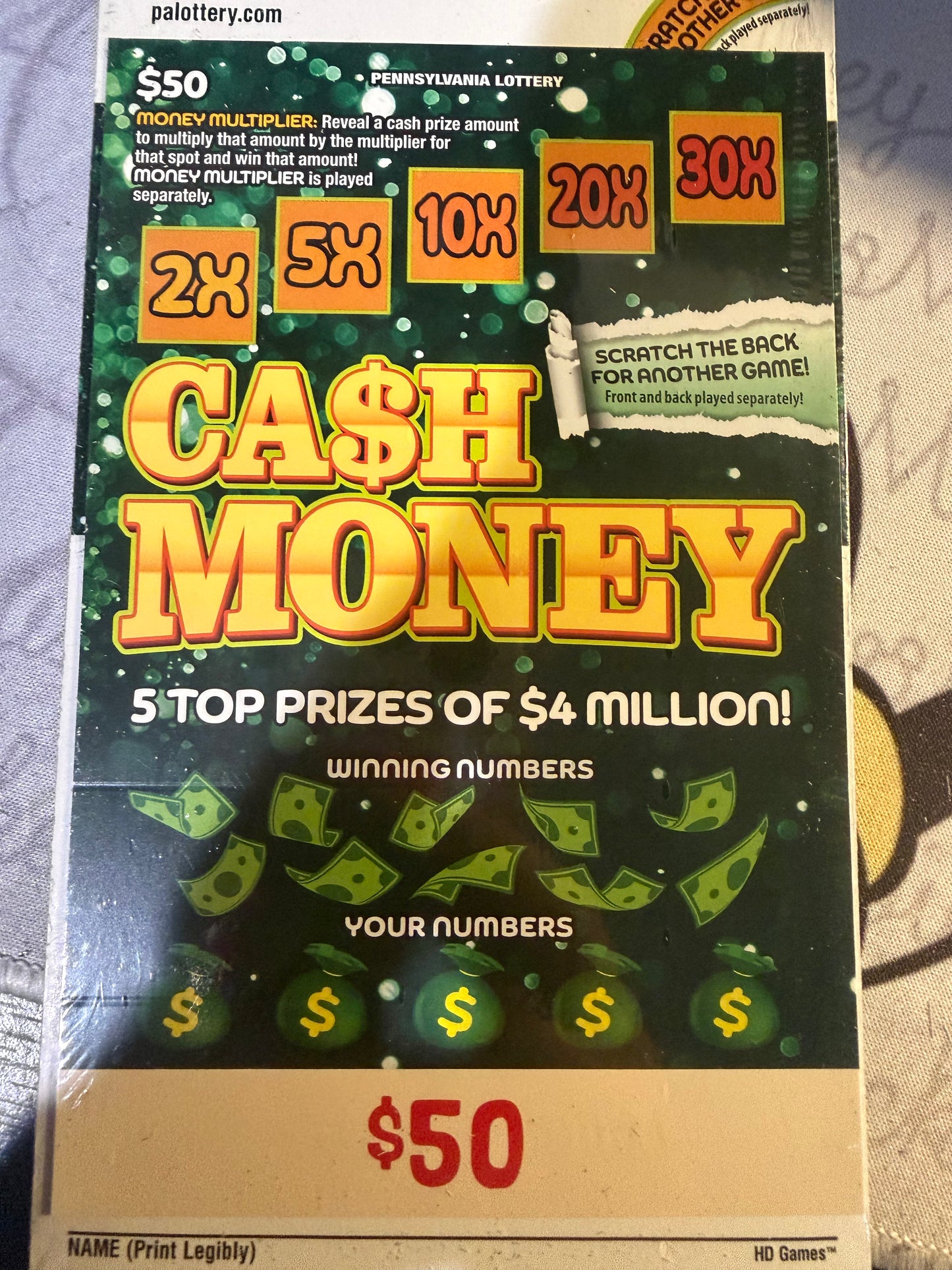 25X to win the Cash Money
